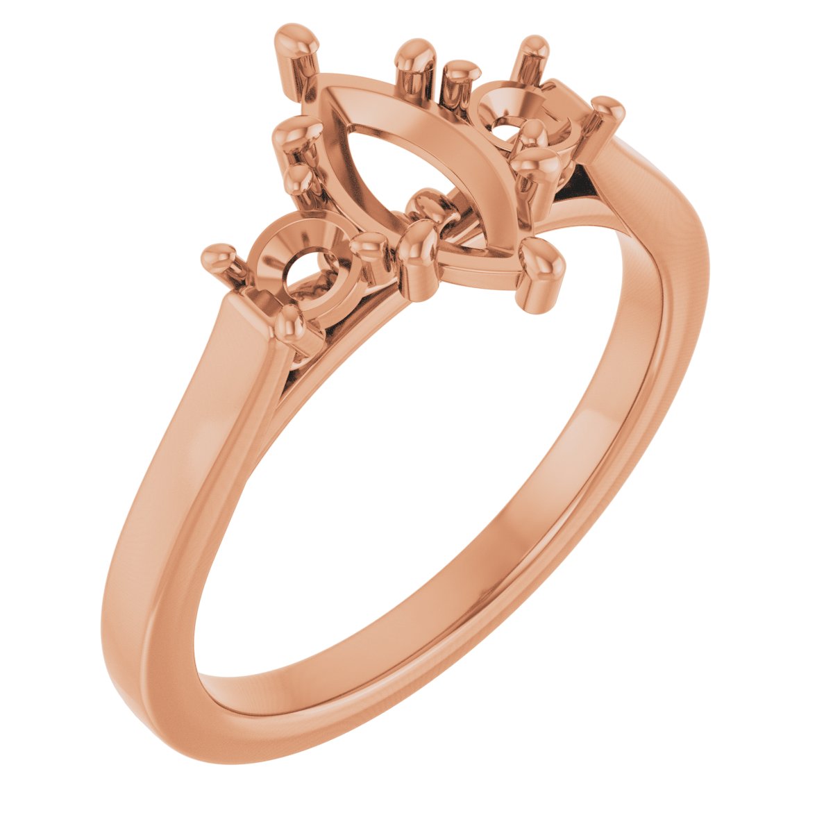 Three-Stone Sculptural Engagement Ring