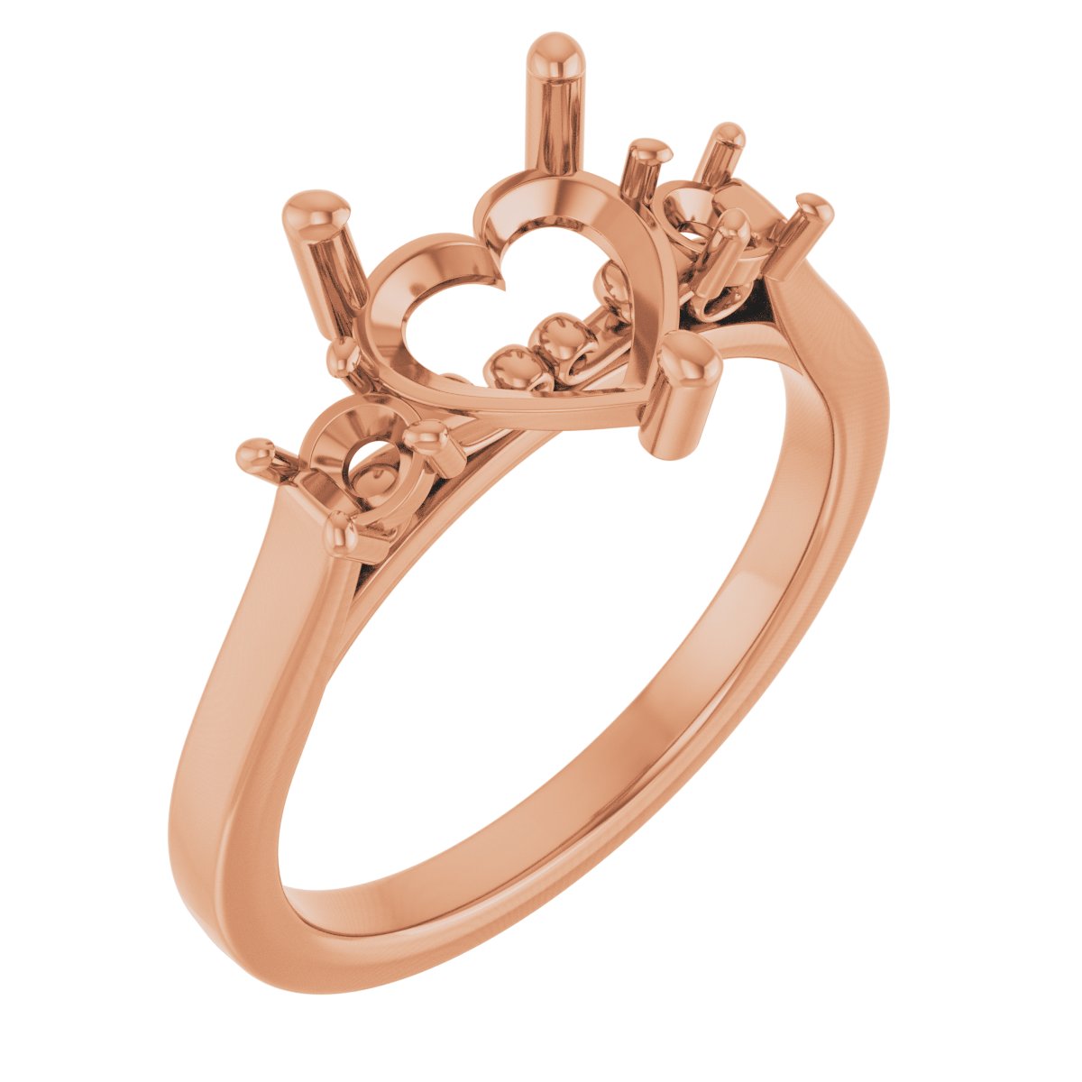 Three-Stone Sculptural Engagement Ring