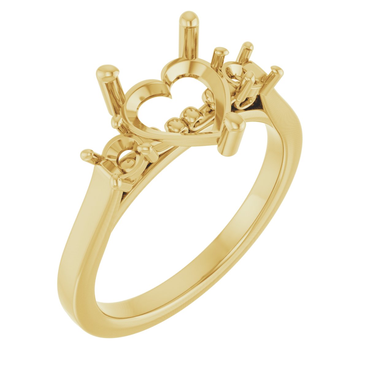 Three-Stone Sculptural Engagement Ring