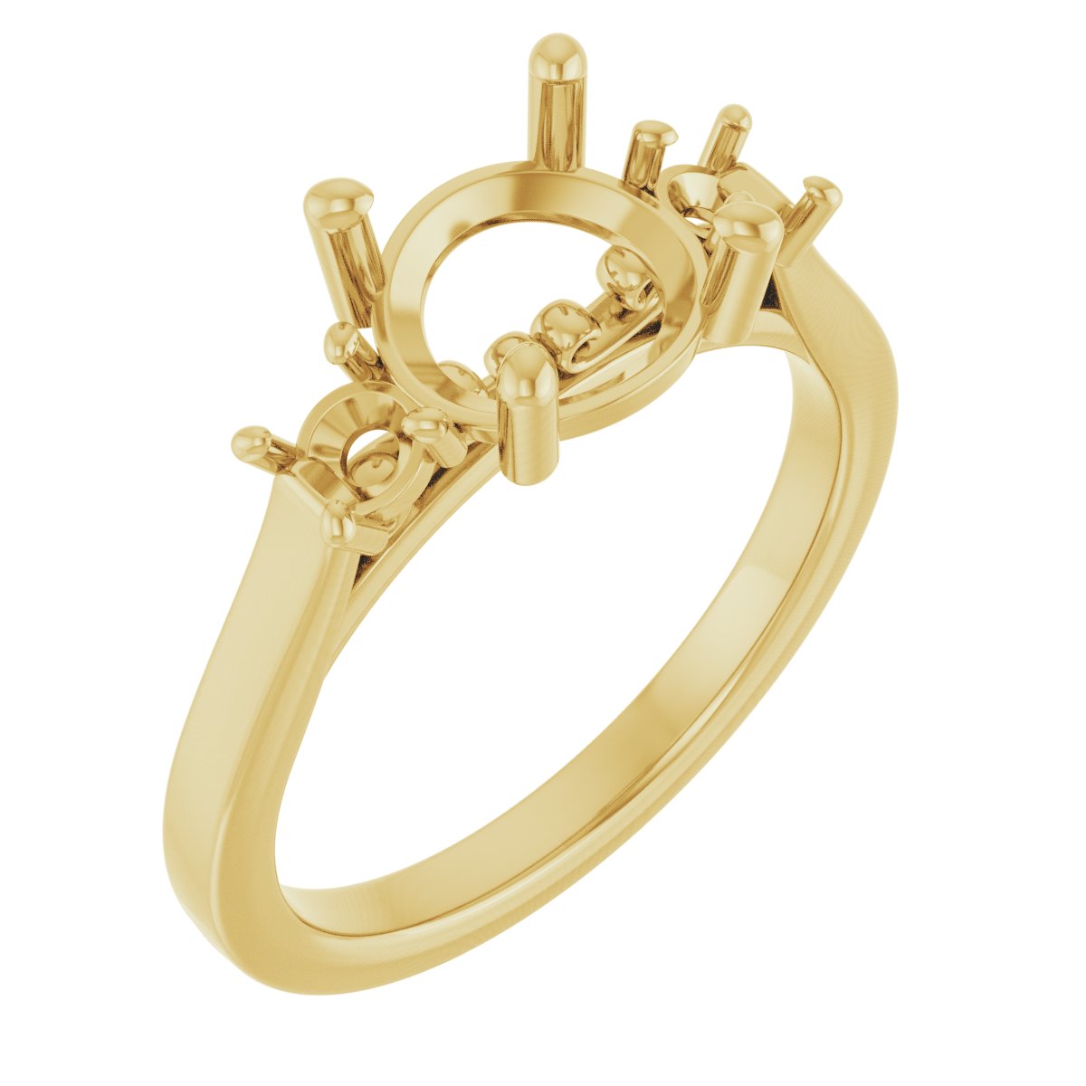 Three-Stone Sculptural Engagement Ring