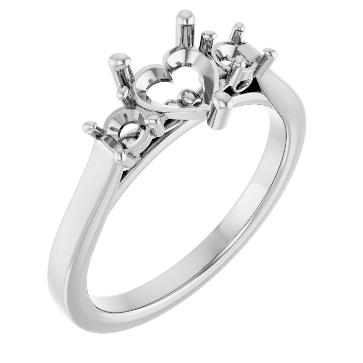 Three-Stone Sculptural Engagement Ring