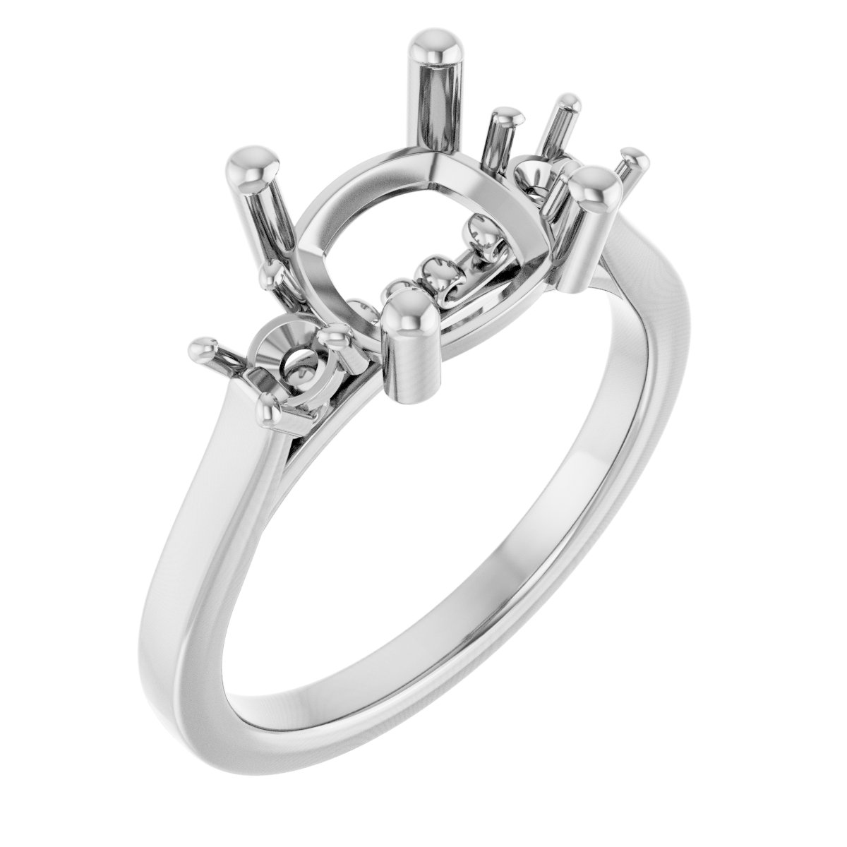 Three-Stone Sculptural Engagement Ring