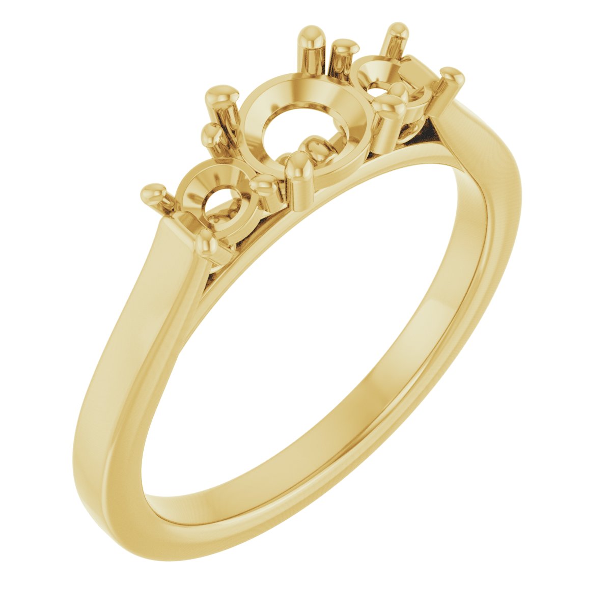 Three-Stone Sculptural Engagement Ring