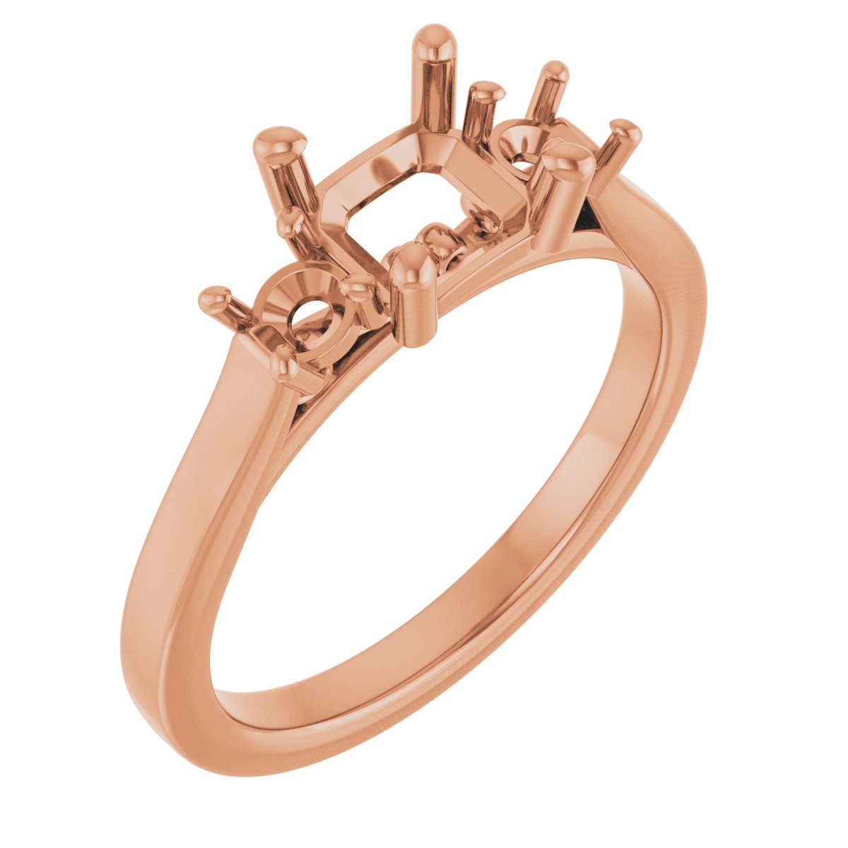 Three-Stone Sculptural Engagement Ring