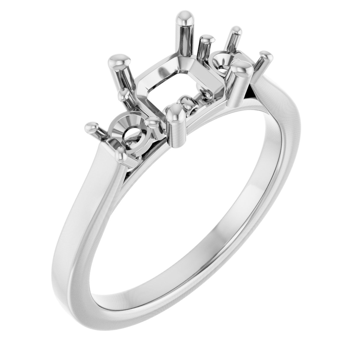 Three-Stone Sculptural Engagement Ring