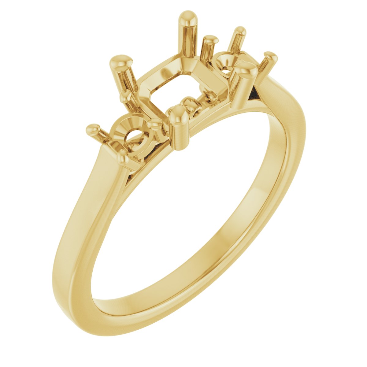Three-Stone Sculptural Engagement Ring