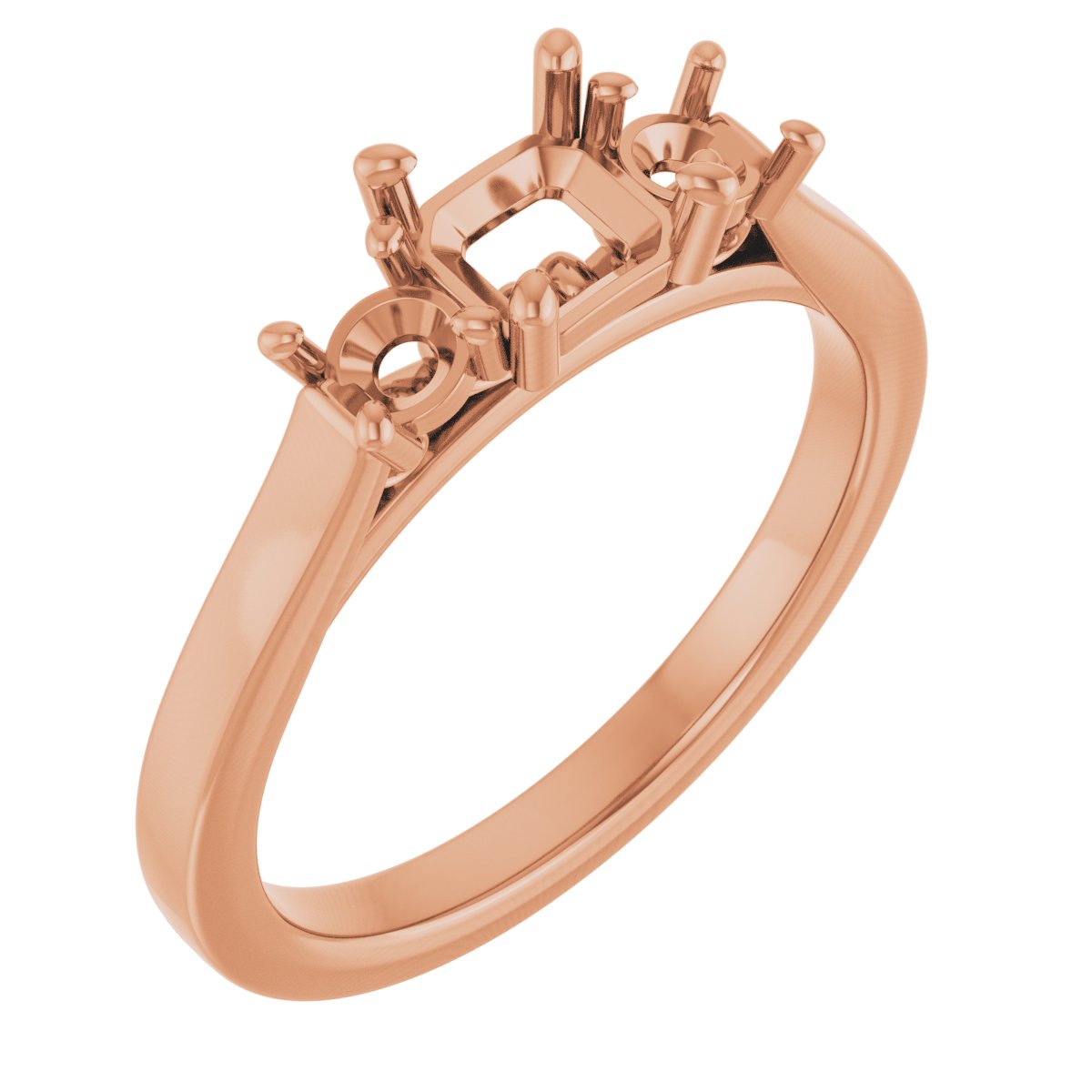 Three-Stone Sculptural Engagement Ring