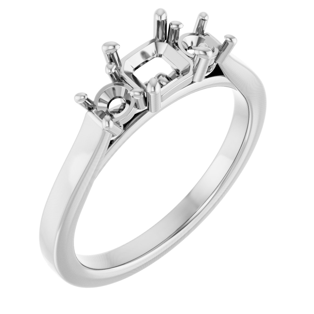 Three-Stone Sculptural Engagement Ring