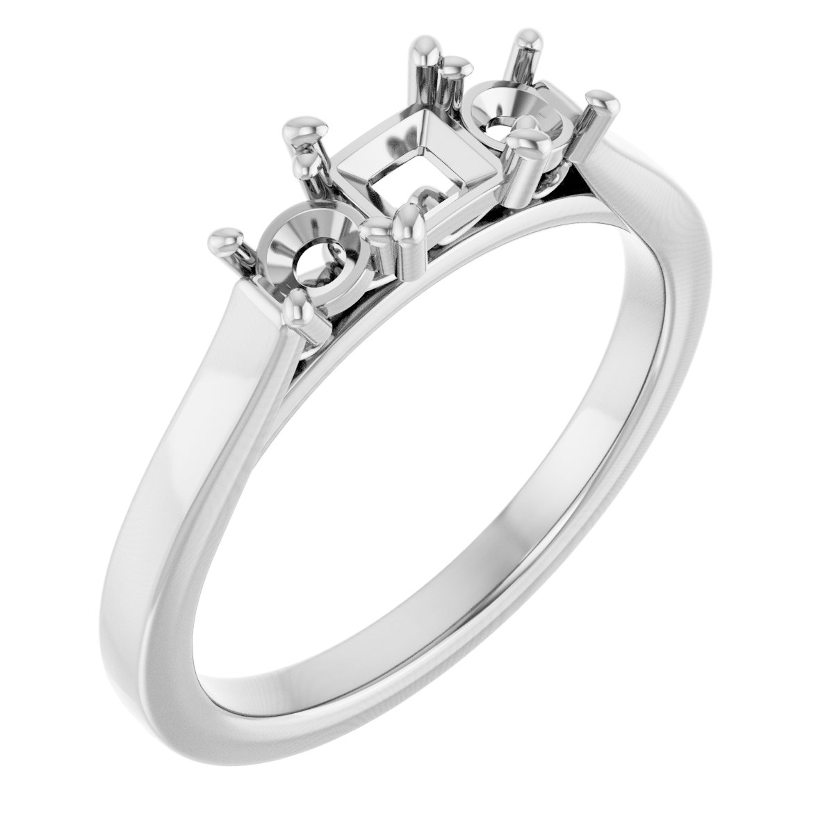 Three-Stone Sculptural Engagement Ring