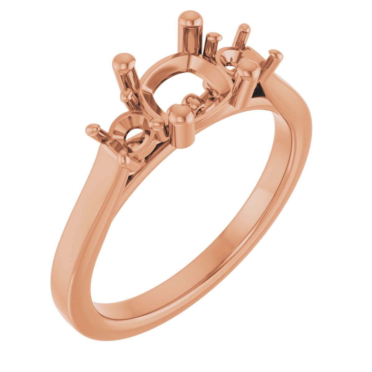 Three-Stone Sculptural Engagement Ring