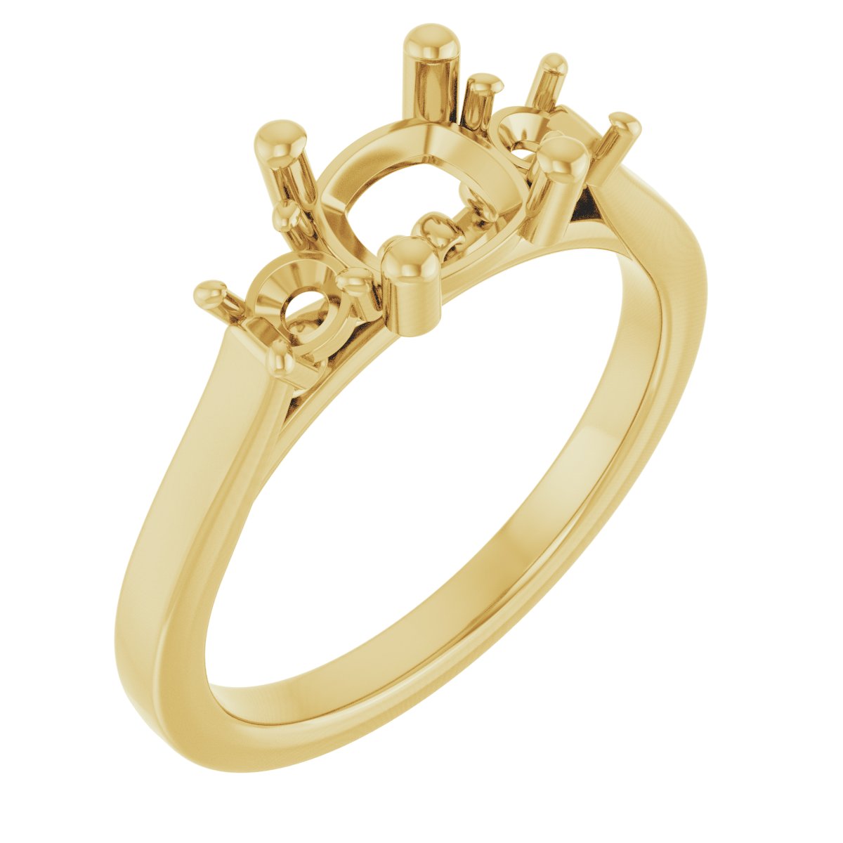Three-Stone Sculptural Engagement Ring