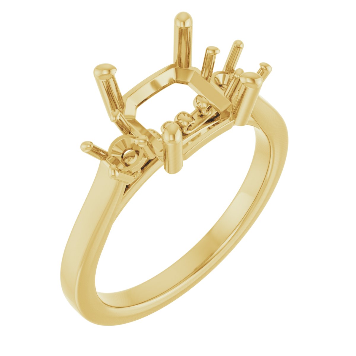 Three-Stone Sculptural Engagement Ring