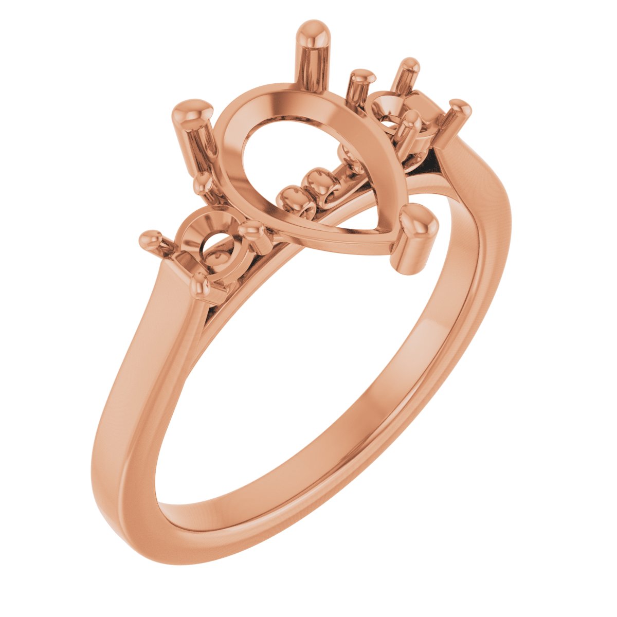 Three-Stone Sculptural Engagement Ring