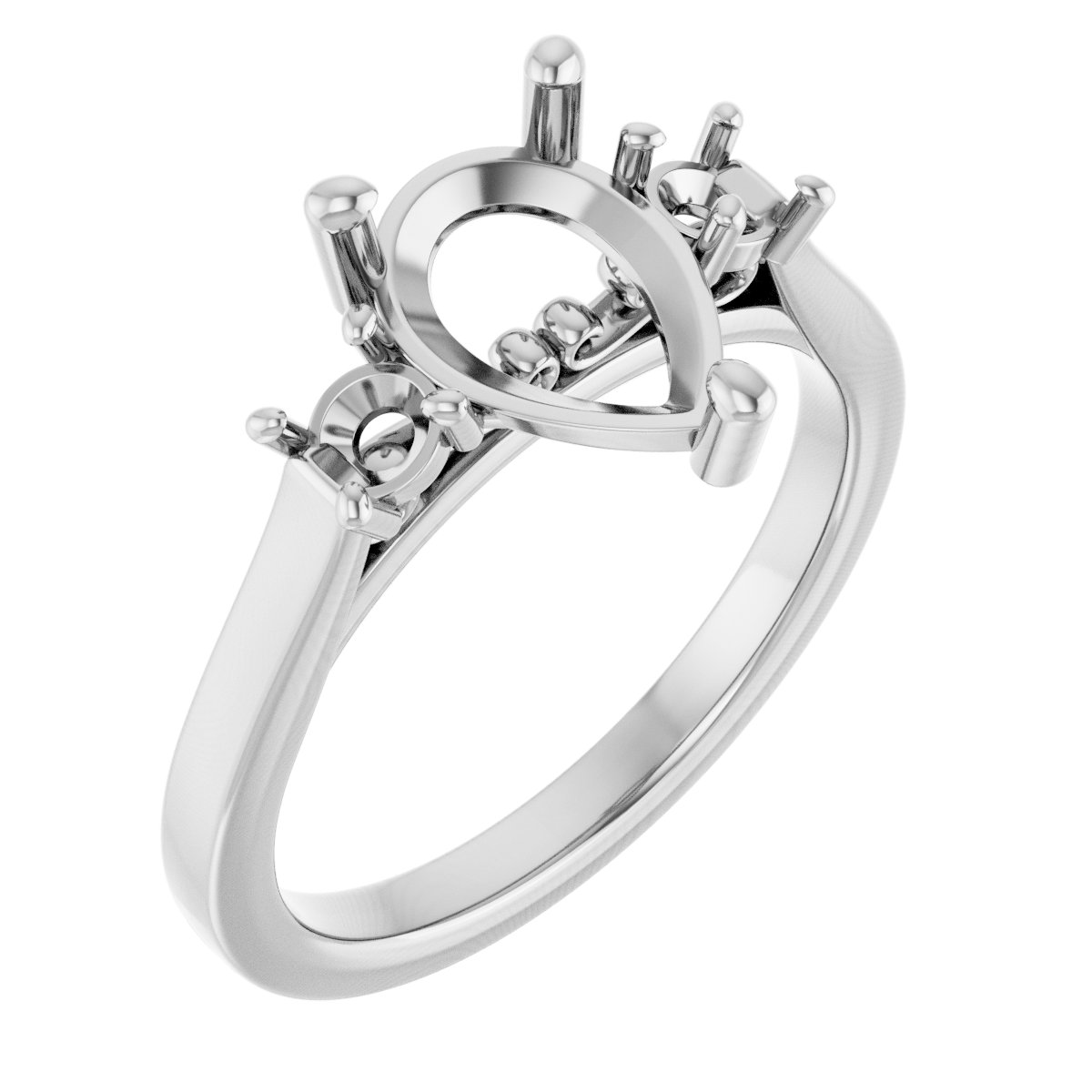 Three-Stone Sculptural Engagement Ring