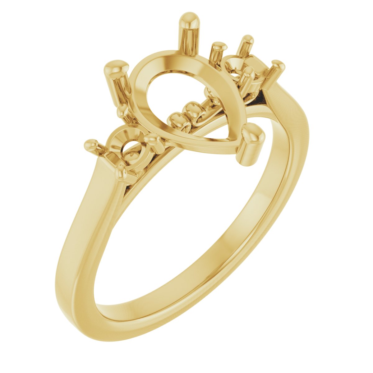 Three-Stone Sculptural Engagement Ring