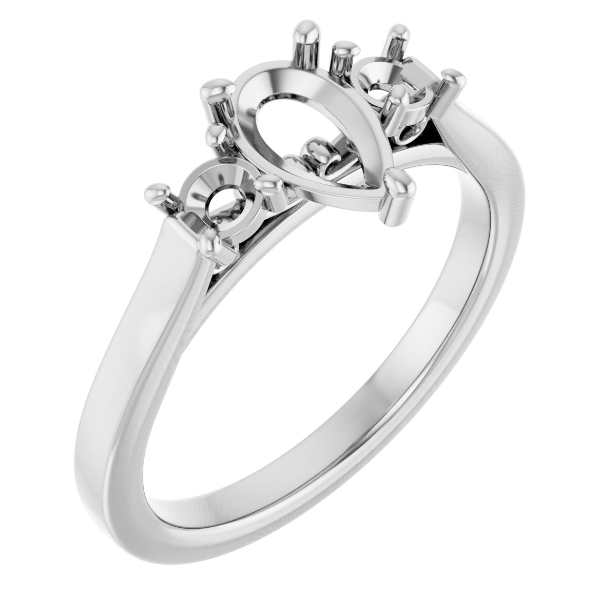 Three-Stone Sculptural Engagement Ring