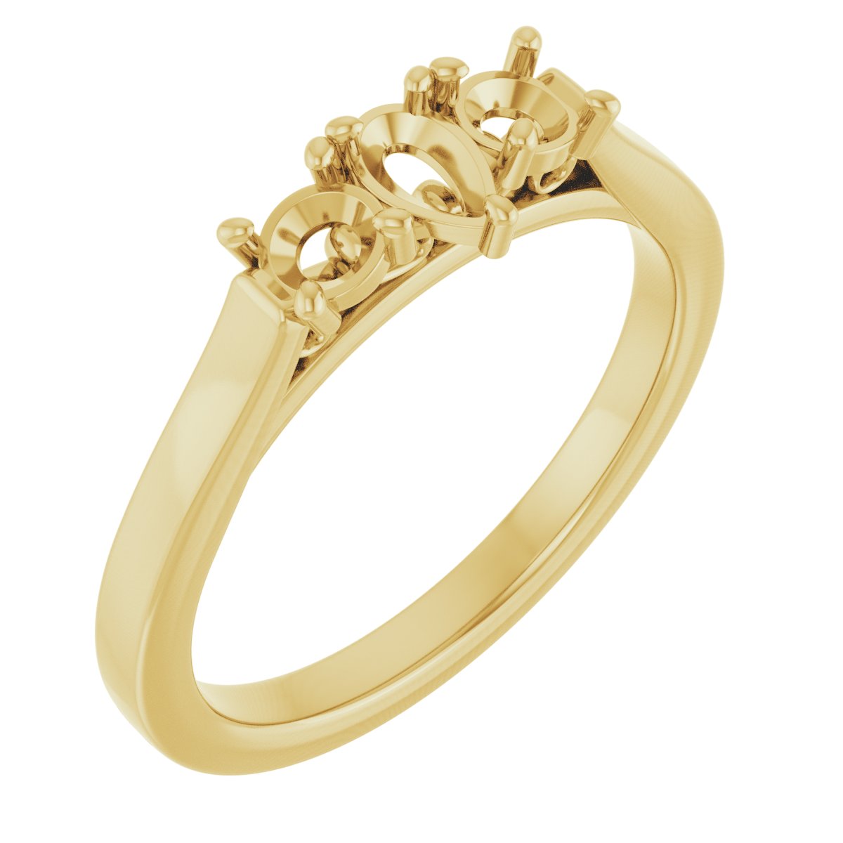 Three-Stone Sculptural Engagement Ring