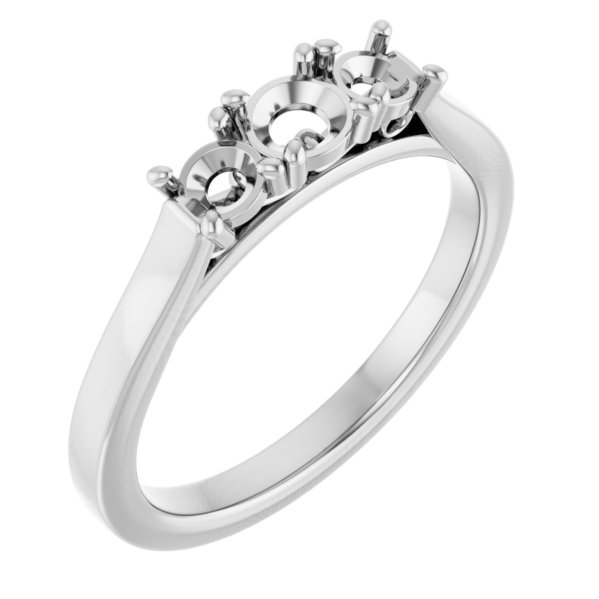 Three-Stone Sculptural Engagement Ring