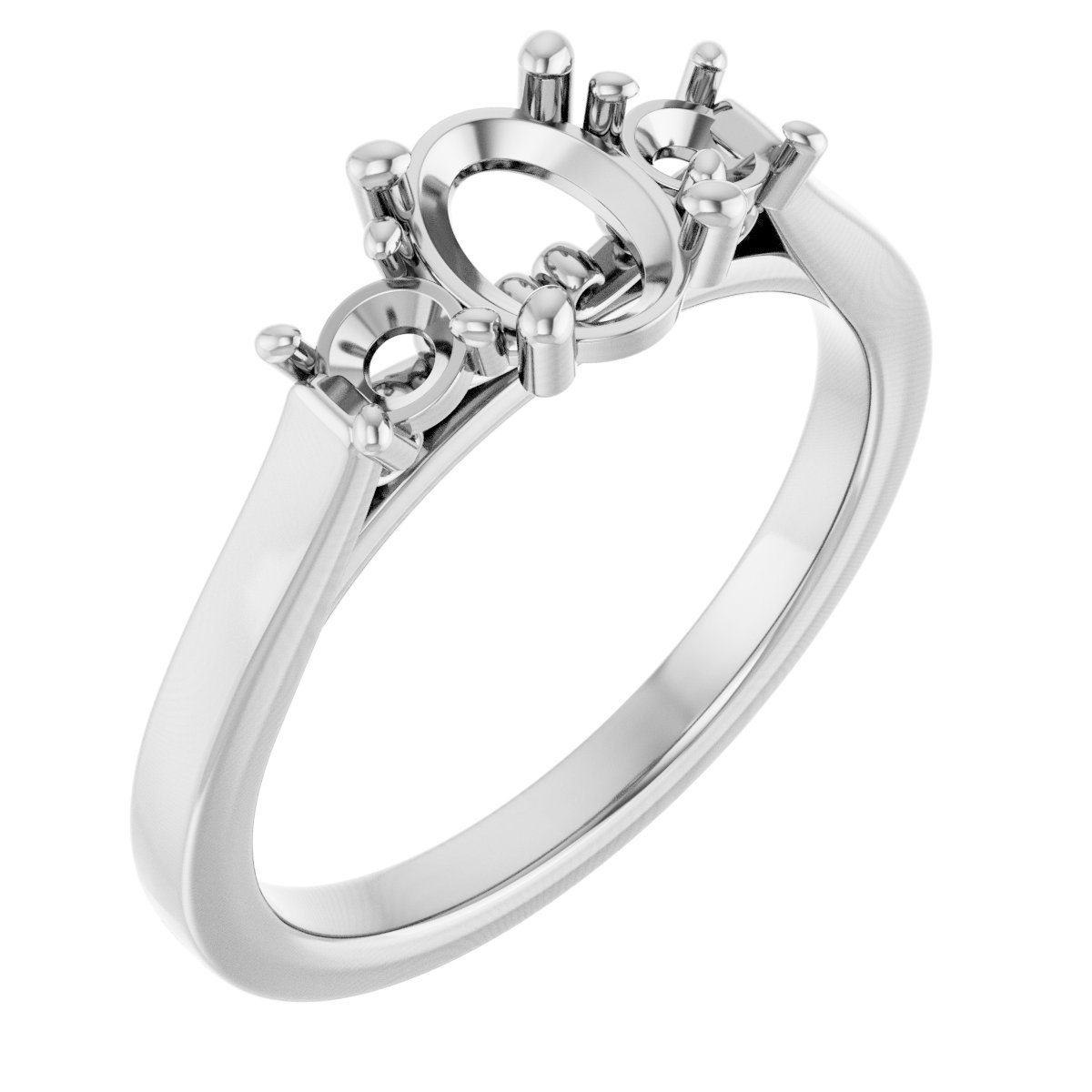 Three-Stone Sculptural Engagement Ring