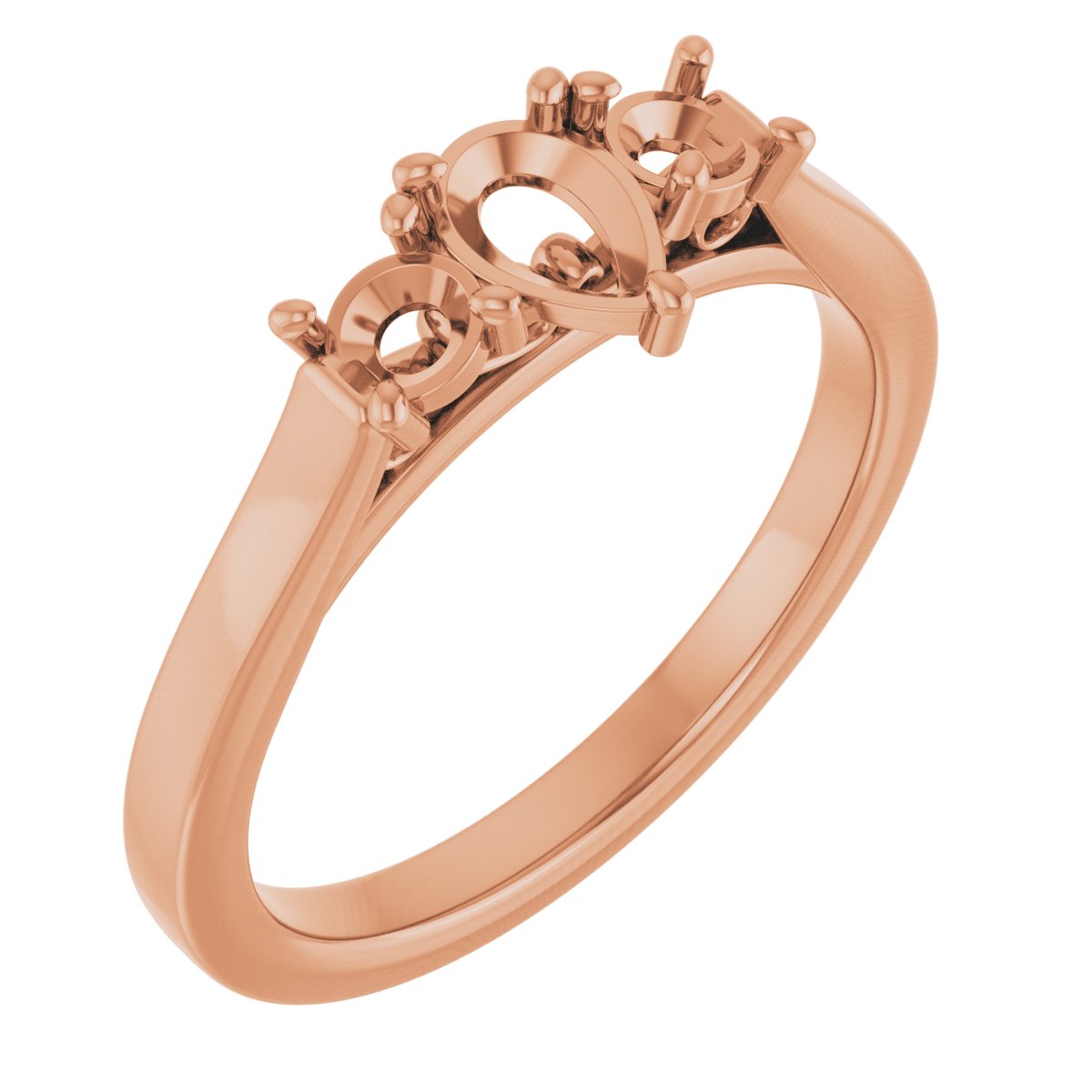 Three-Stone Sculptural Engagement Ring