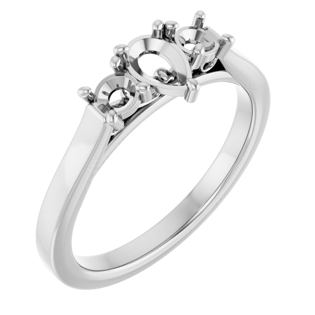 Three-Stone Sculptural Engagement Ring