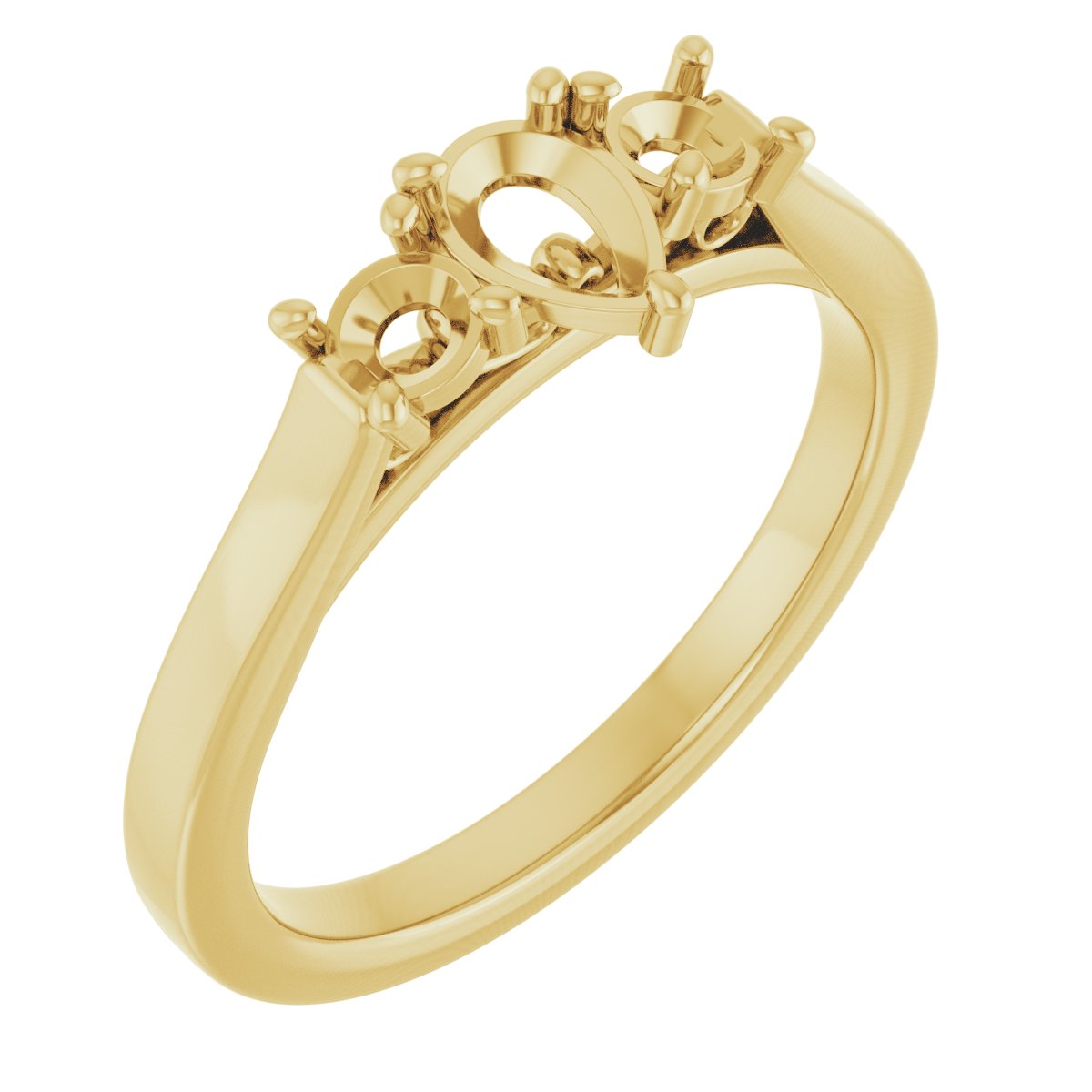 Three-Stone Sculptural Engagement Ring