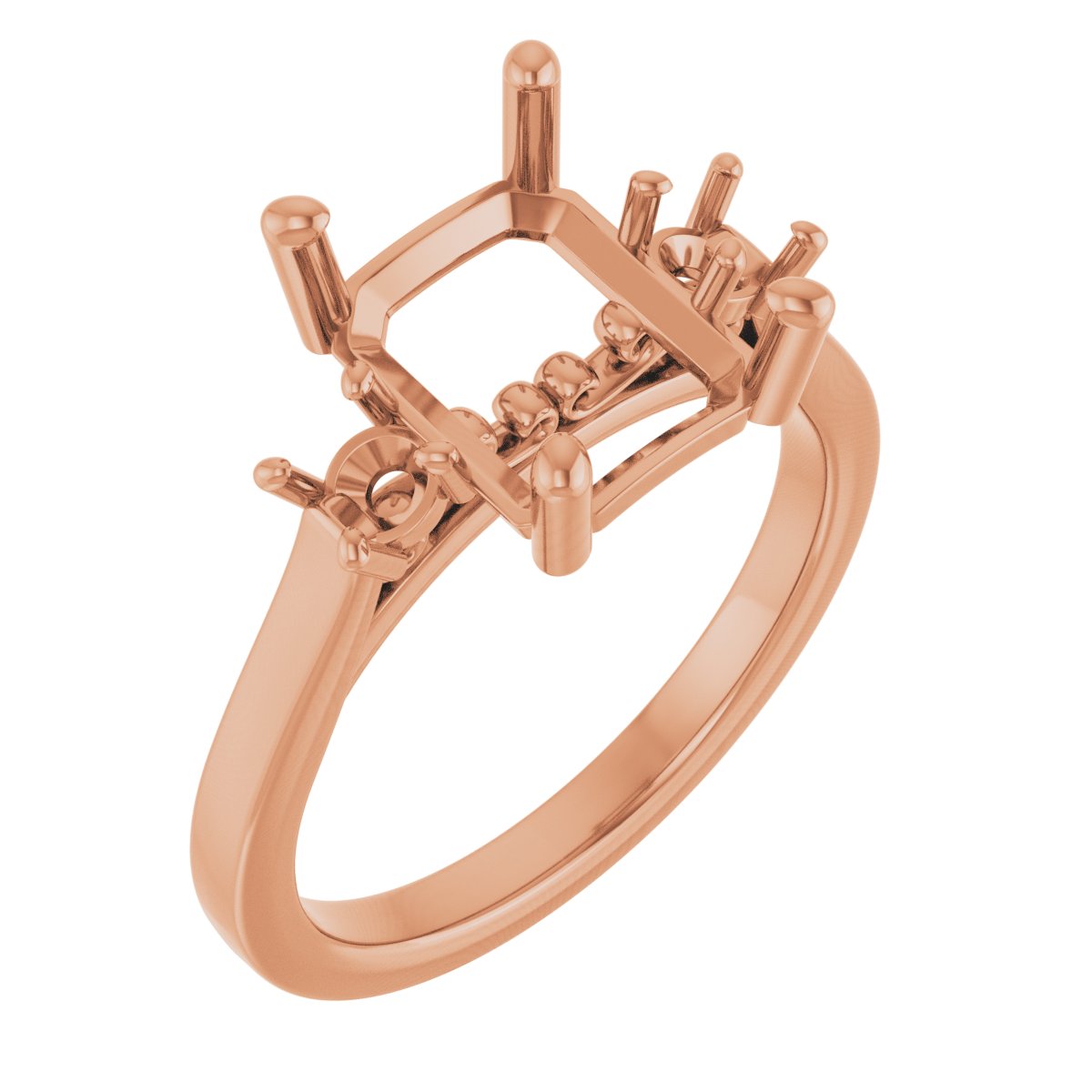 Three-Stone Sculptural Engagement Ring