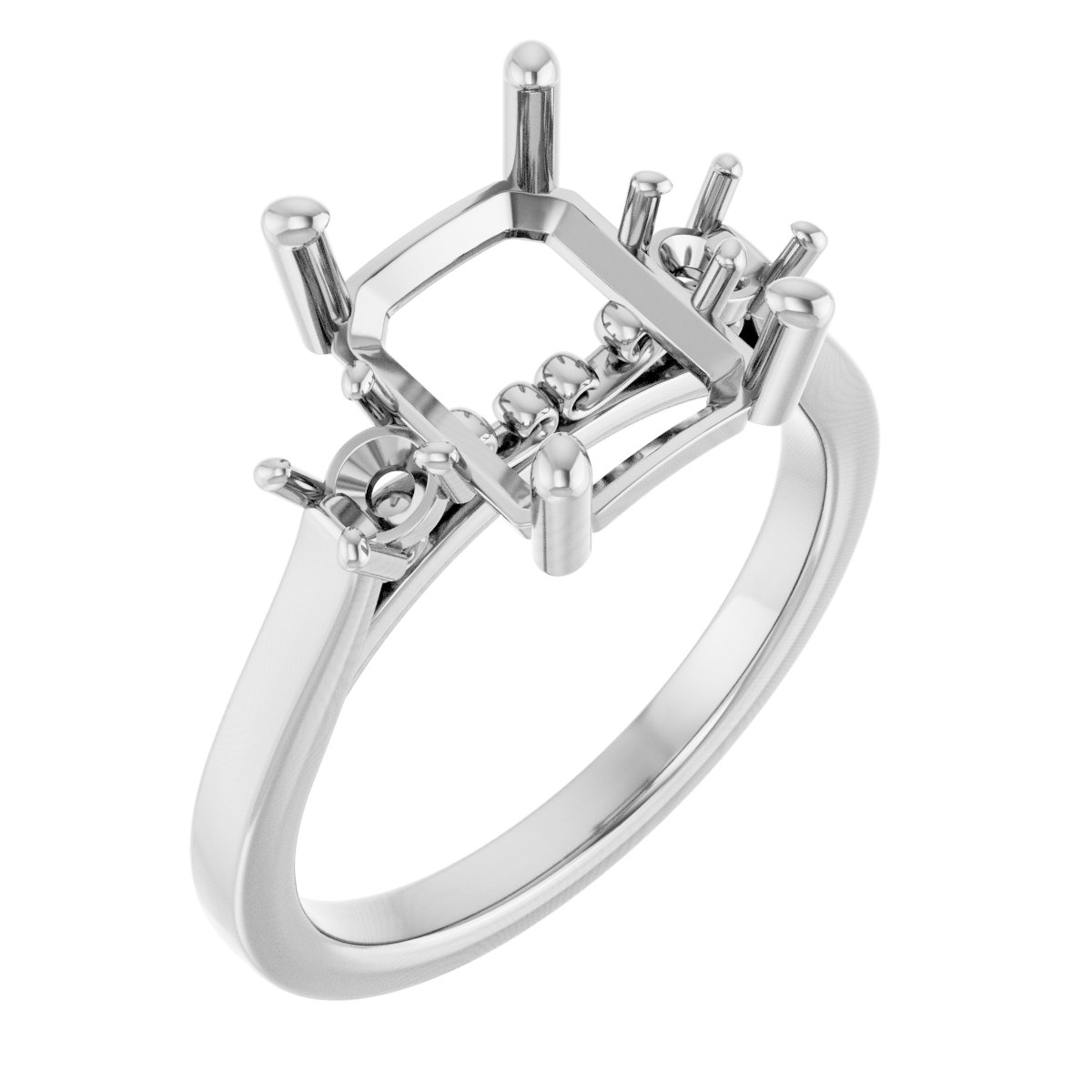 Three-Stone Sculptural Engagement Ring
