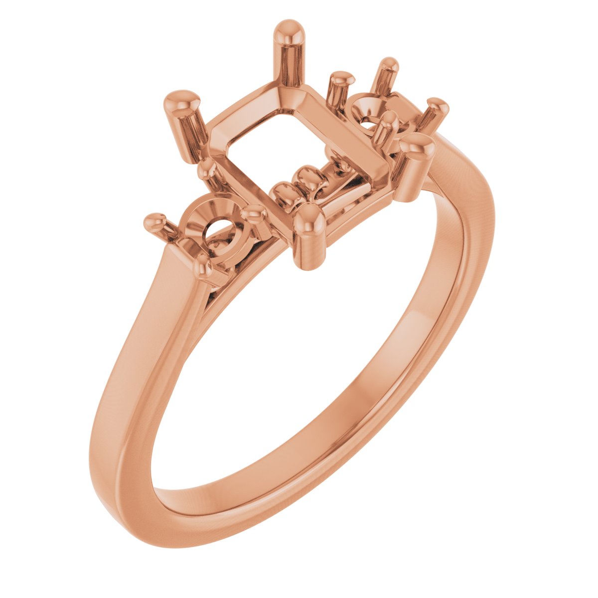 Three-Stone Sculptural Engagement Ring