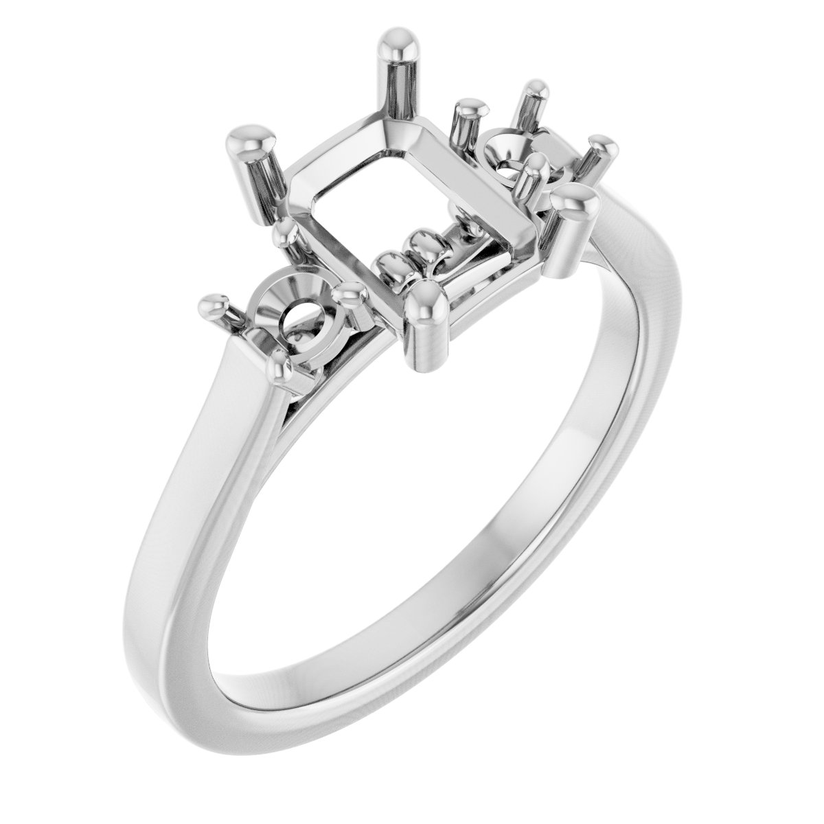 Three-Stone Sculptural Engagement Ring
