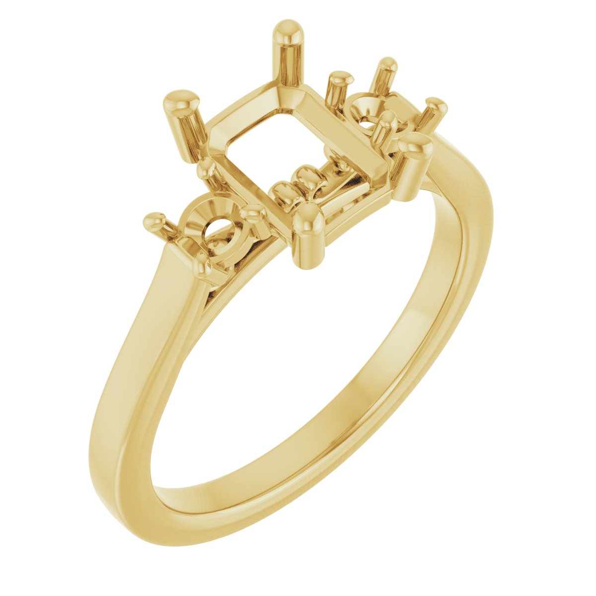 Three-Stone Sculptural Engagement Ring