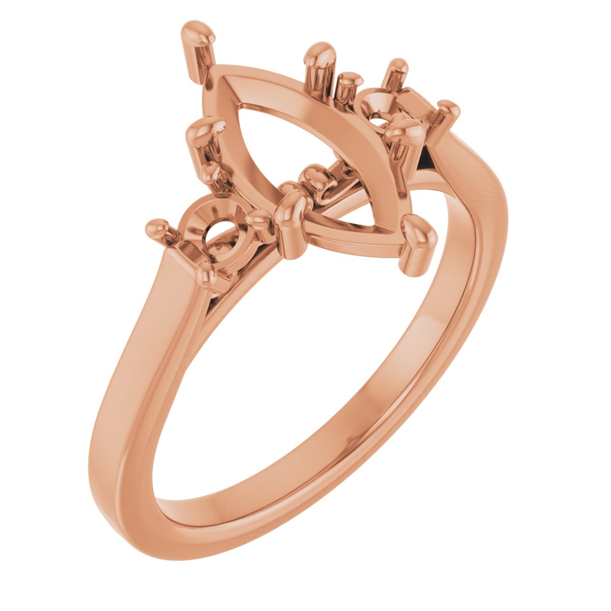 Three-Stone Sculptural Engagement Ring