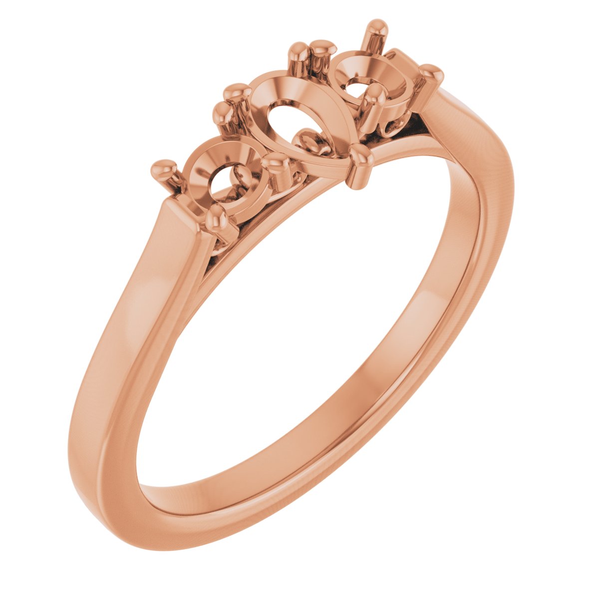 Three-Stone Sculptural Engagement Ring