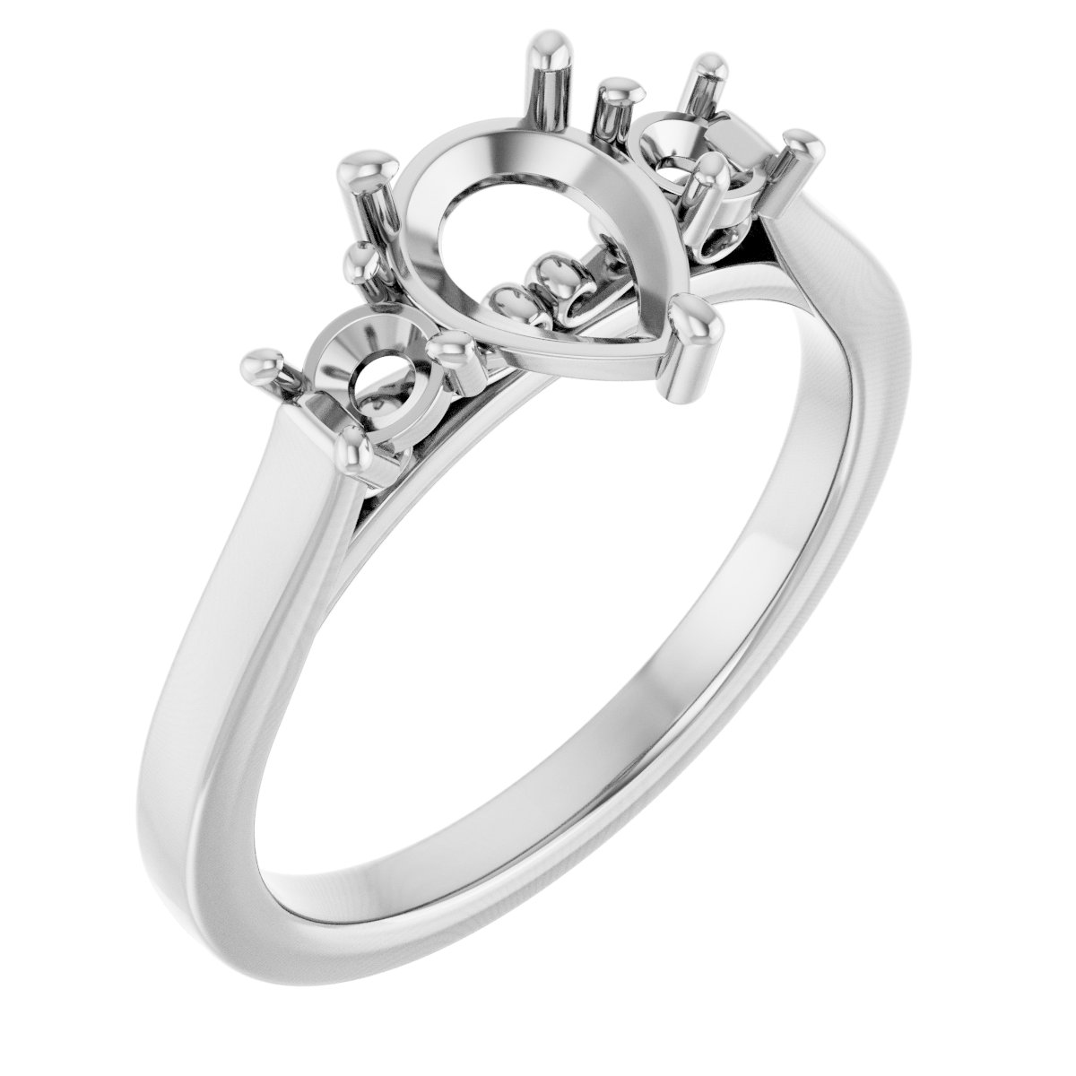 Three-Stone Sculptural Engagement Ring
