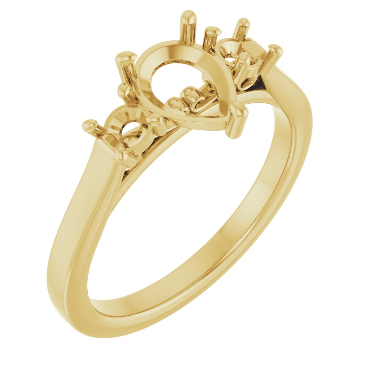 Three-Stone Sculptural Engagement Ring