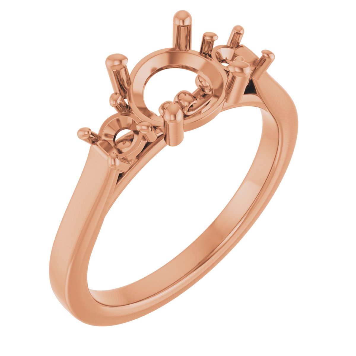 Three-Stone Sculptural Engagement Ring
