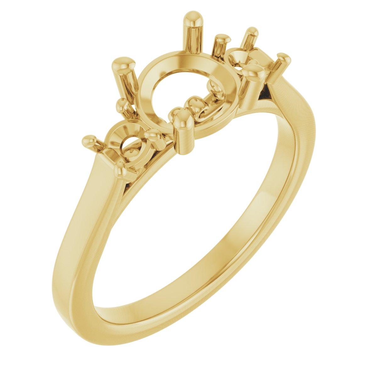 Three-Stone Sculptural Engagement Ring