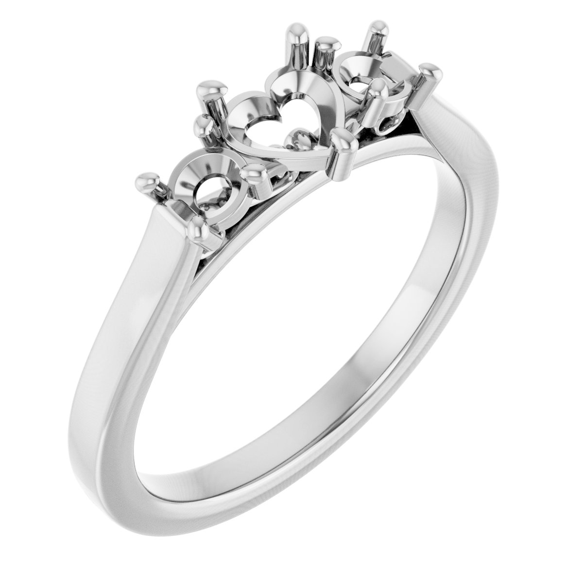 Three-Stone Sculptural Engagement Ring