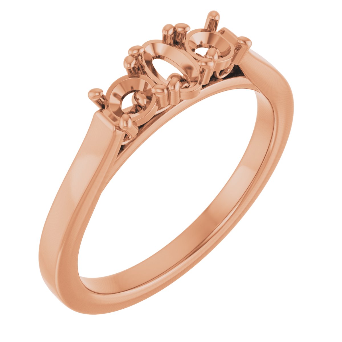 Three-Stone Sculptural Engagement Ring