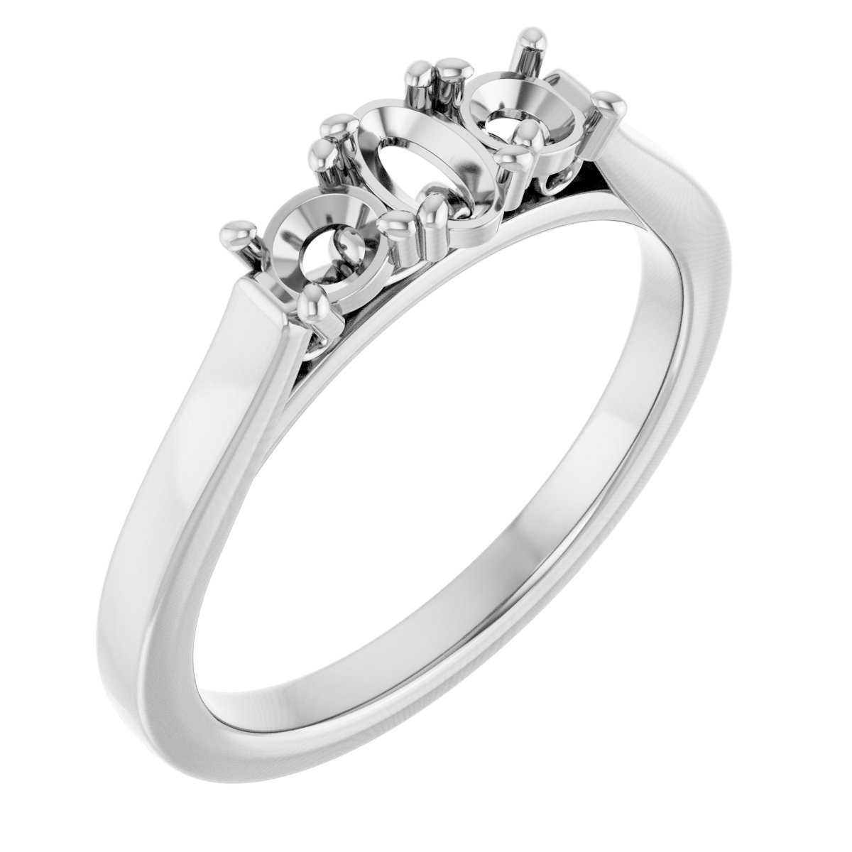 Three-Stone Sculptural Engagement Ring