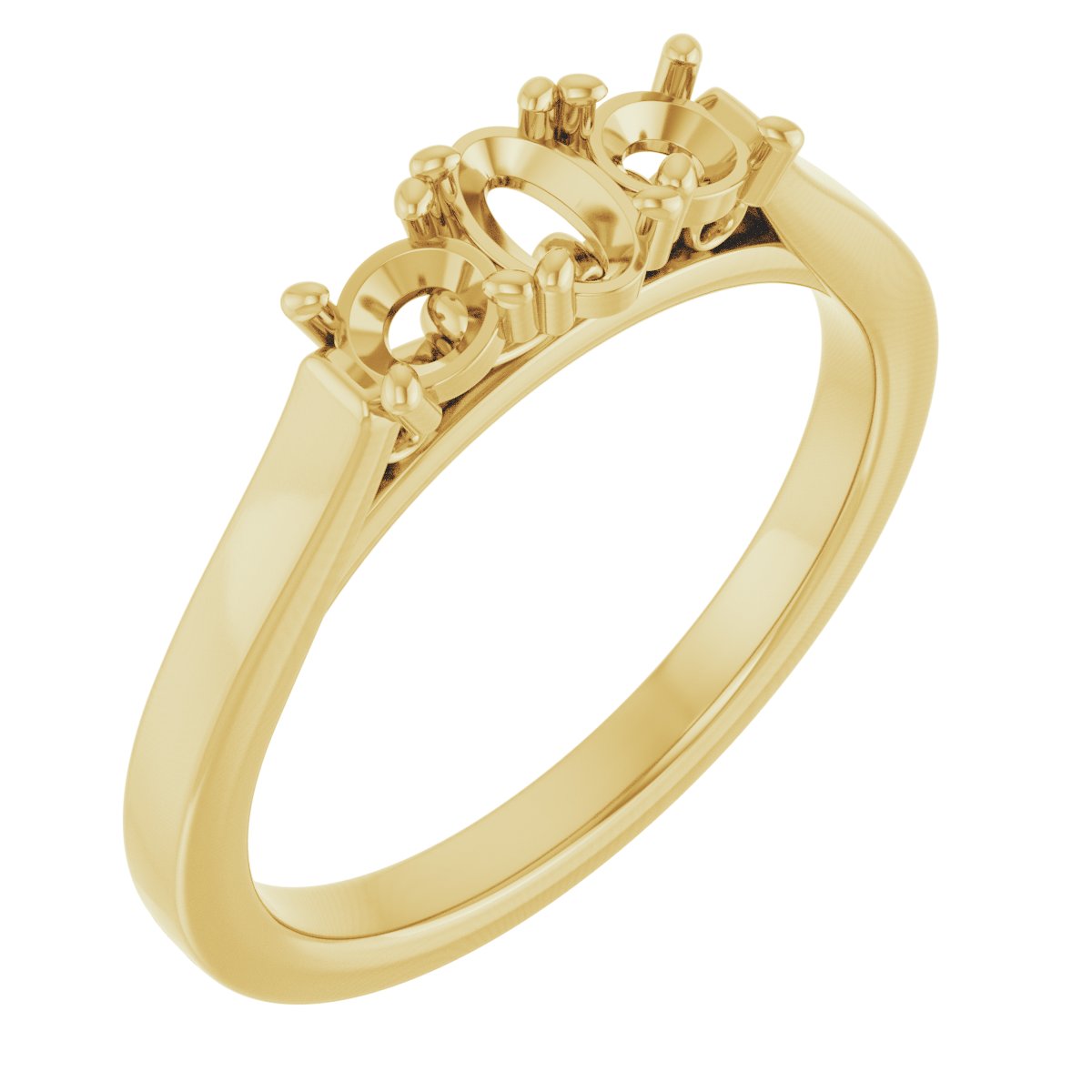 Three-Stone Sculptural Engagement Ring