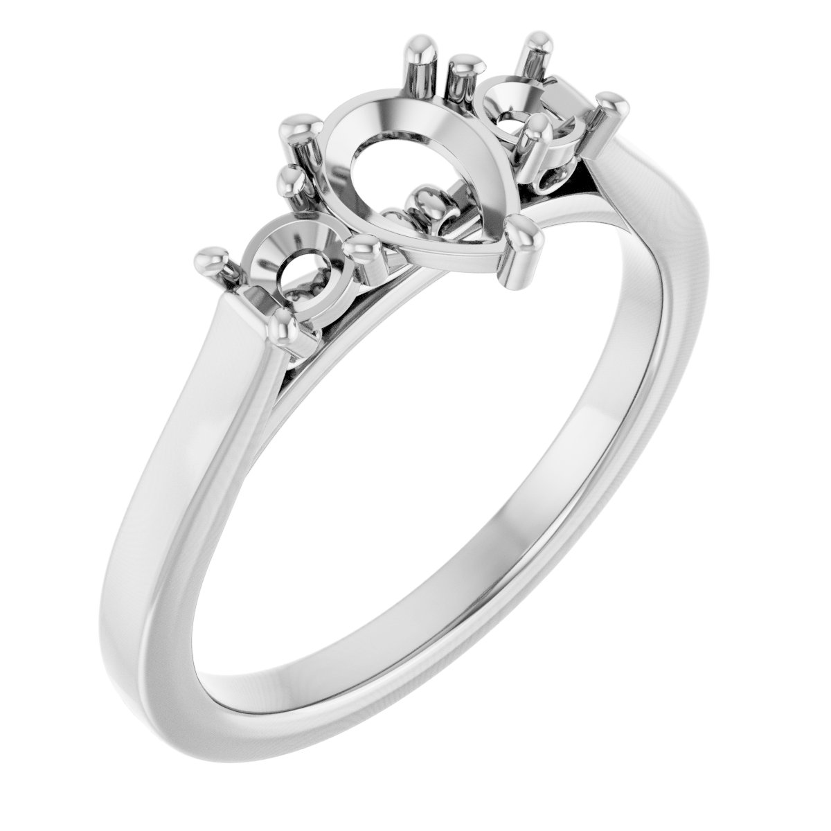 Three-Stone Sculptural Engagement Ring