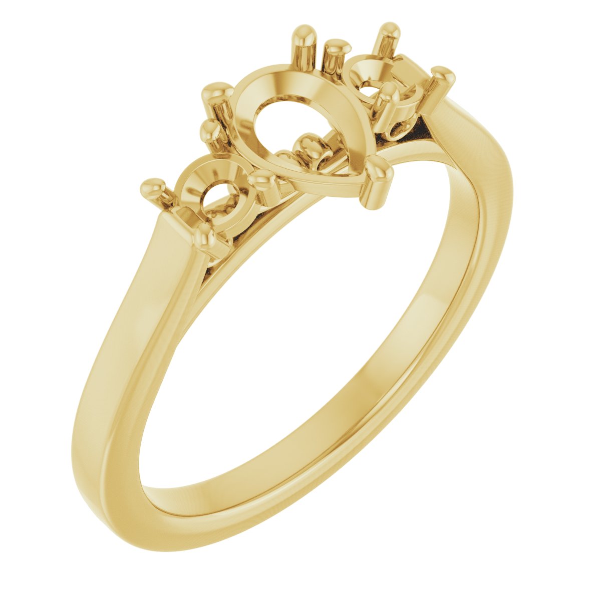 Three-Stone Sculptural Engagement Ring