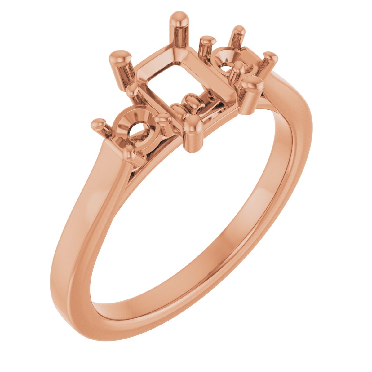 Three-Stone Sculptural Engagement Ring