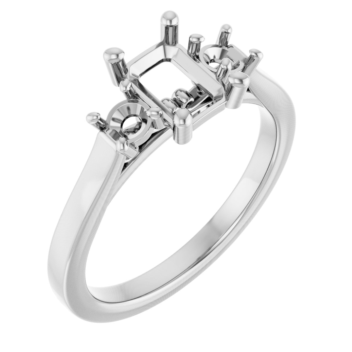 Three-Stone Sculptural Engagement Ring