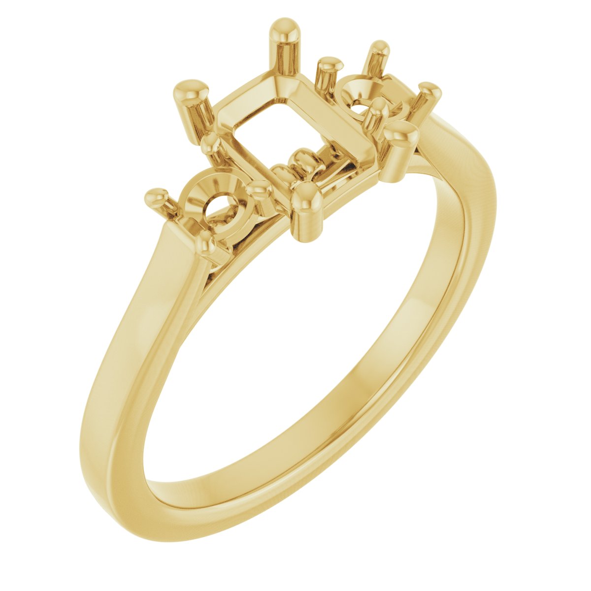 Three-Stone Sculptural Engagement Ring