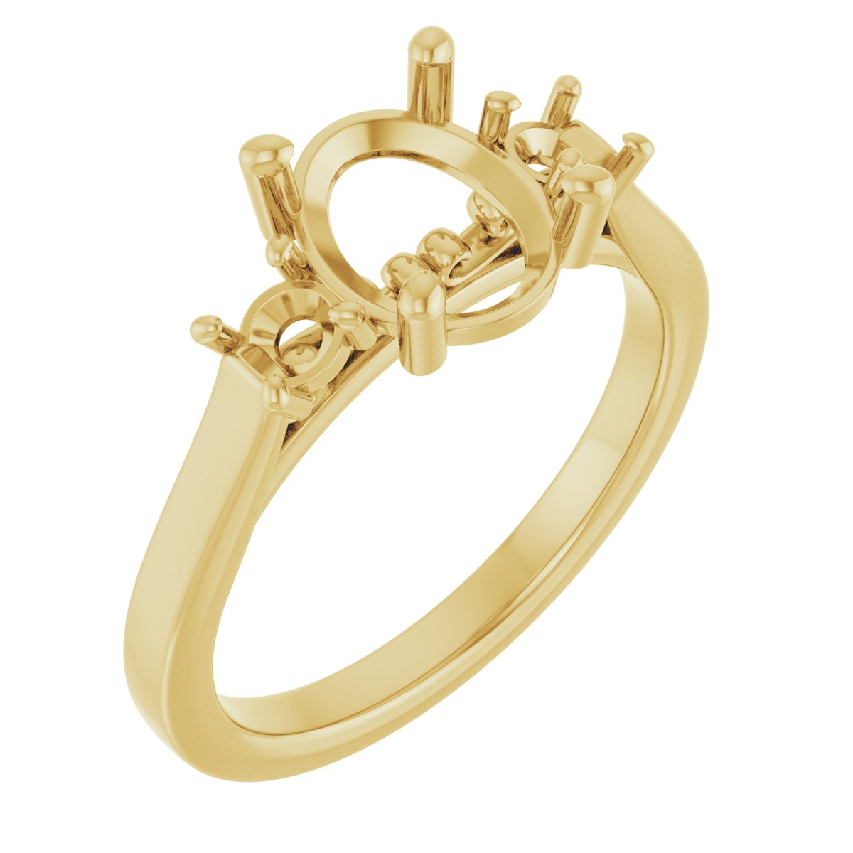 Three-Stone Sculptural Engagement Ring