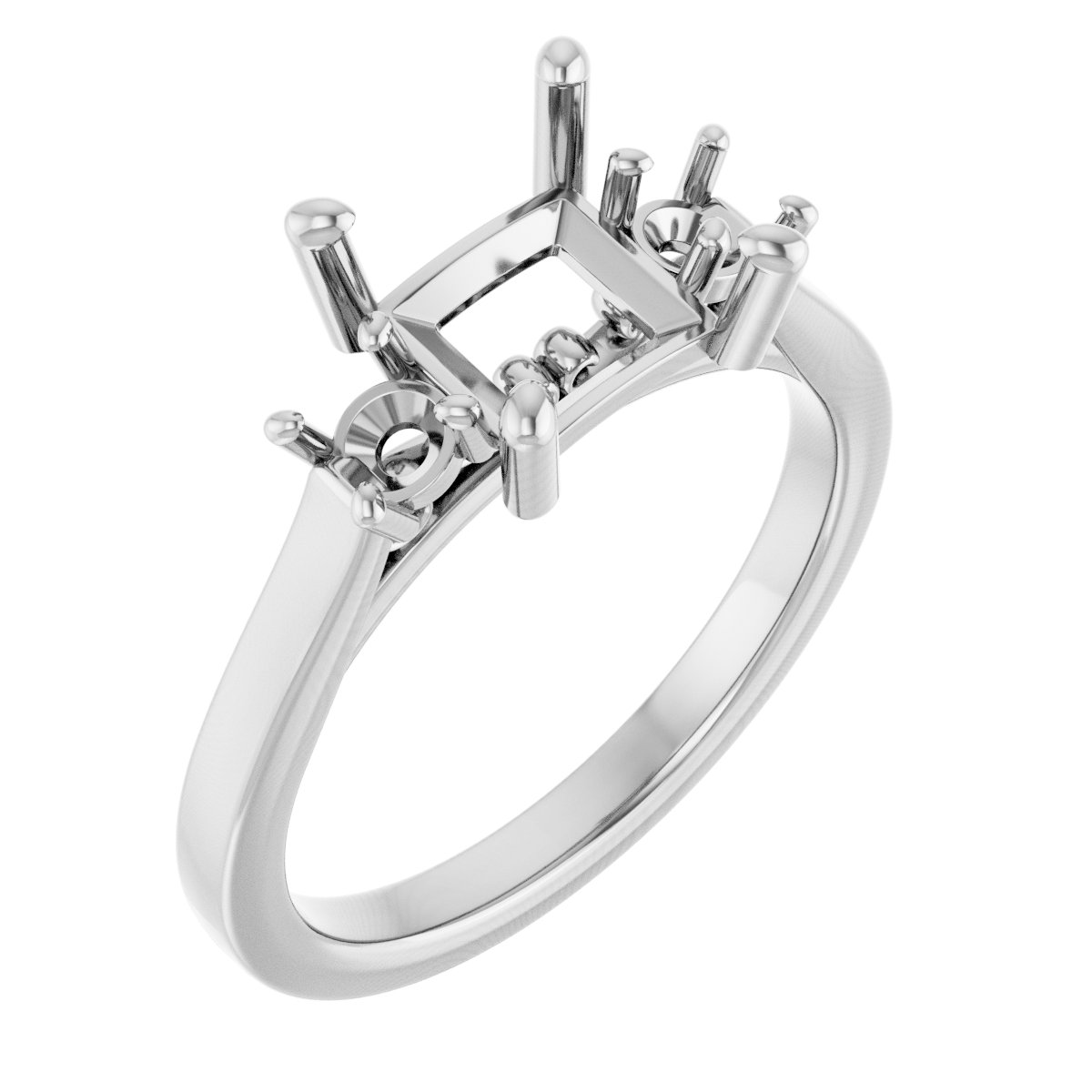 Three-Stone Sculptural Engagement Ring