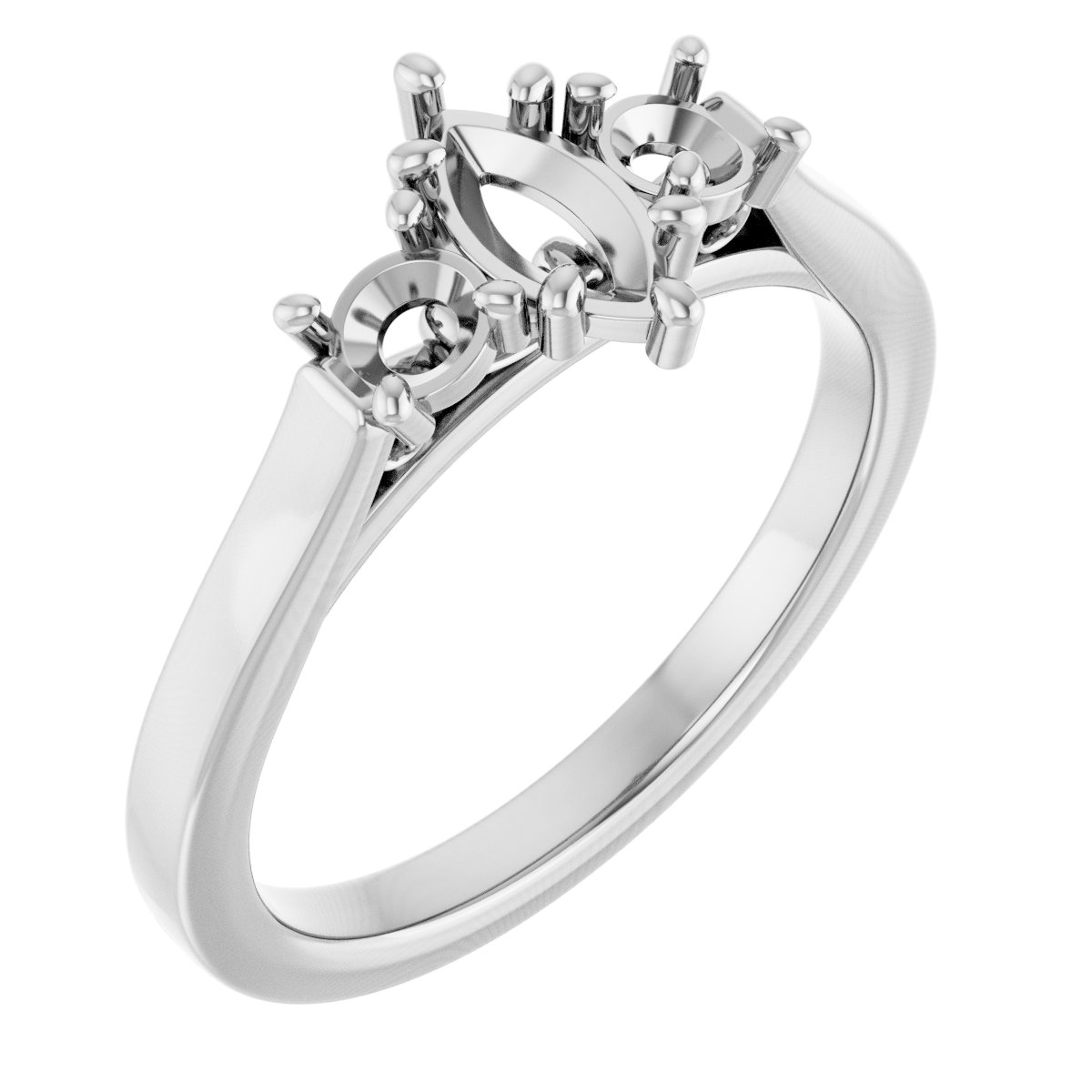 Three-Stone Sculptural Engagement Ring