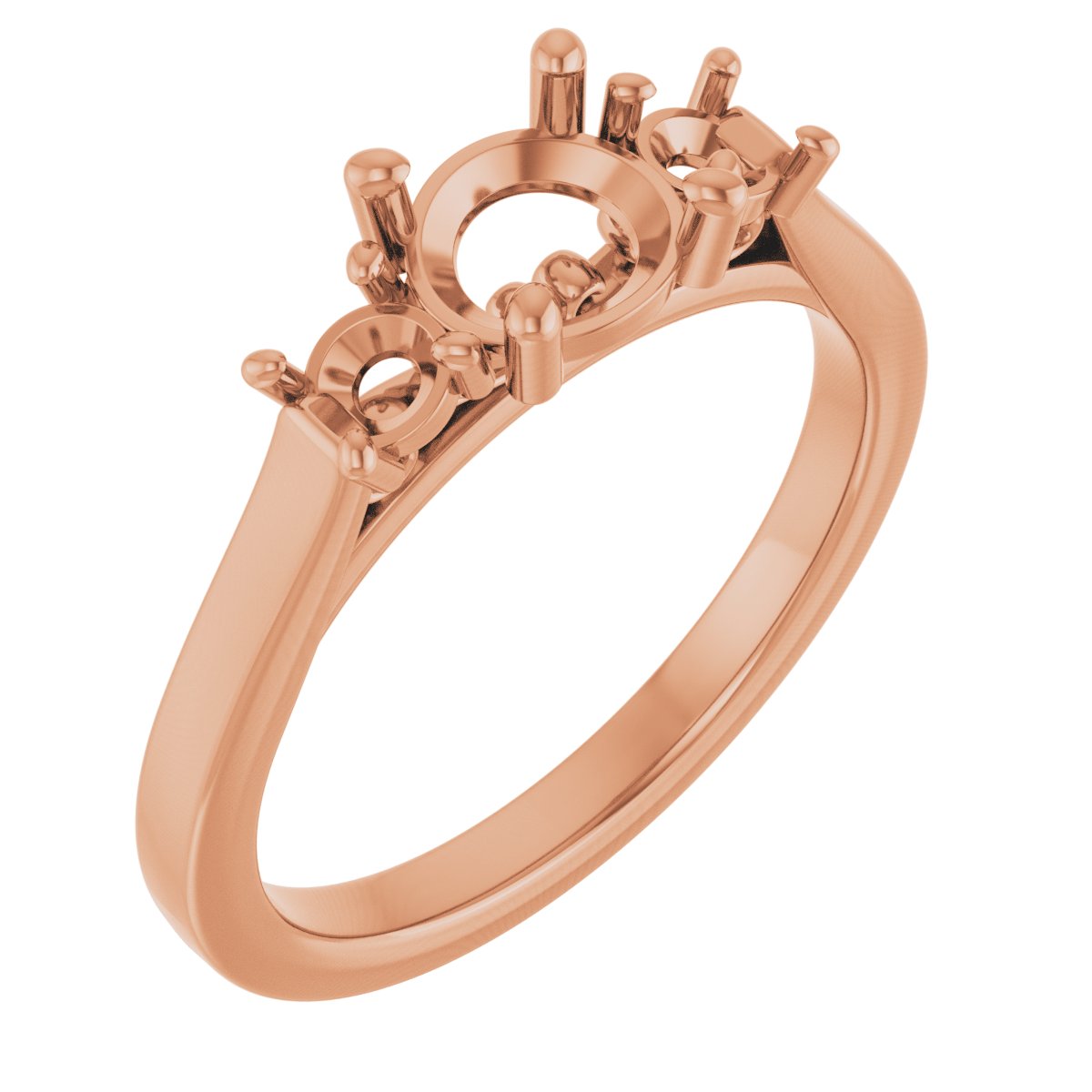 Three-Stone Sculptural Engagement Ring